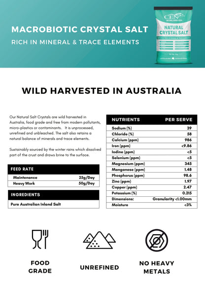 CEN Nutrition Macrobiotic Crystal Salt for Horses - product information-Ingredients-Nutritional Information