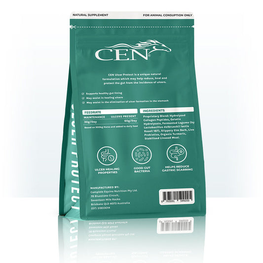 CEN Nutrition Ulcer Protect Supplement for Horses - product label-Ingredients-Nutritional Information