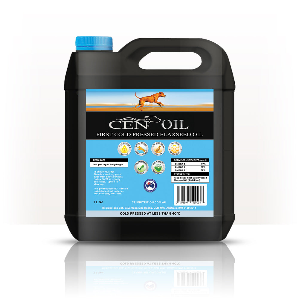 CEN Oil for Dogs - Australian made- Natural Omega 3-first cold pressed flaxseed oil-supports skin-coat-joints