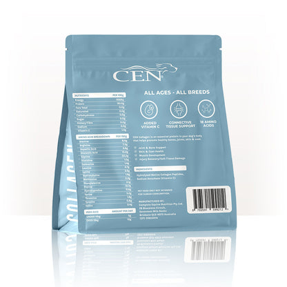 CEN Nutrition Collagen for Dogs + Vitamin C - Product Label-Ingredients-Nutritional Information