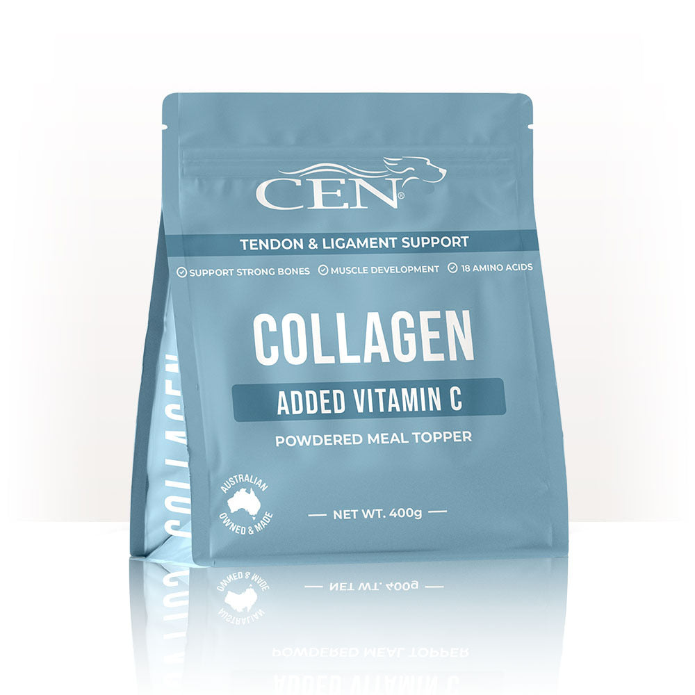 CEN Nutrition Collagen for Dogs + Vitamin C – powdered meal topper supplement for coat, gut health and joint support 