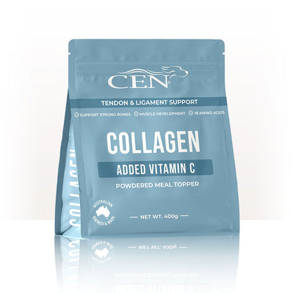 CEN Nutrition Collagen for Dogs + Vitamin C – powdered meal topper supplement for coat, gut health and joint support 