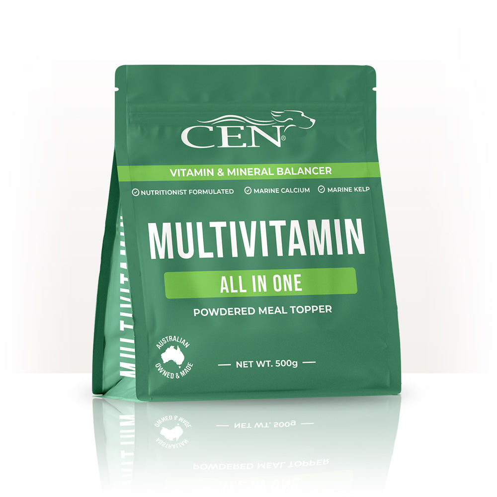 CEN Nutrition Dog Multivitamin Powdered Meal Topper Supplement - daily vitamin support-healthy gut-bones-teeth-thyroid