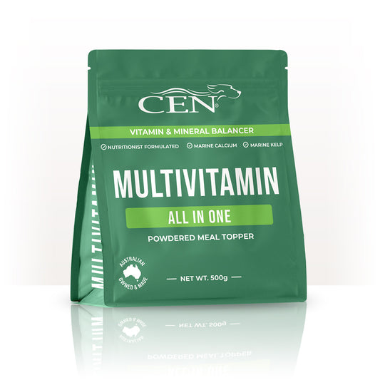 CEN Nutrition Dog Multivitamin Powdered Meal Topper Supplement - daily vitamin support-healthy gut-bones-teeth-thyroid