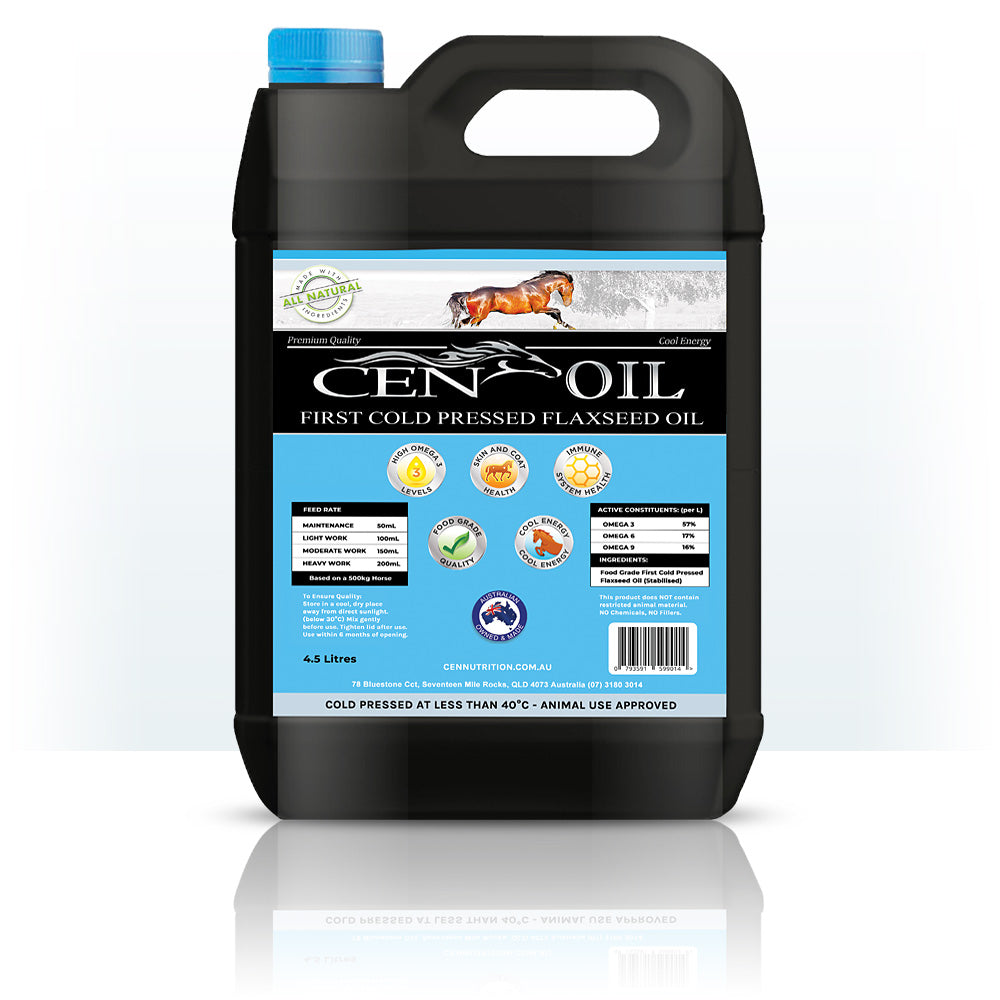 CEN Nutrition Oil - First Cold Pressed Flaxseed Oil for Horses - natural anti-inflammatory Omega 3 blend-cool calorie source for horses