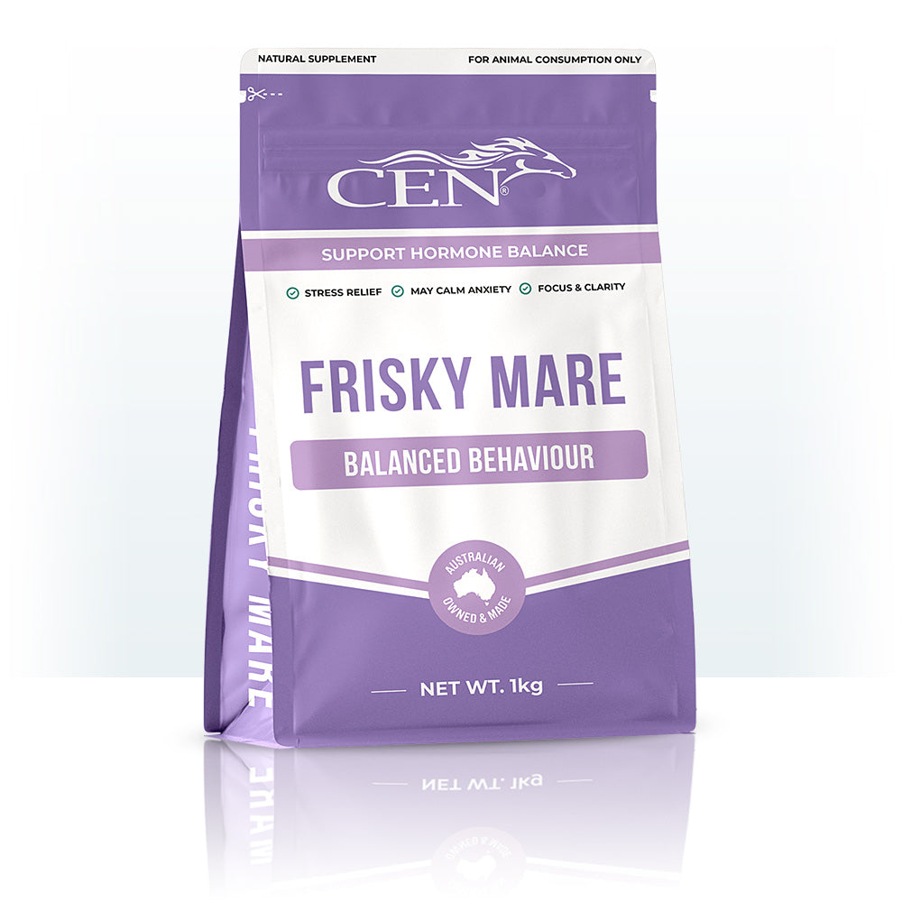 CEN Nutrition Frisky Mare Supplement for Horses - chaste tree and ashwagandha blend-natural hormonal-behaviour-mood balance supplement for horses